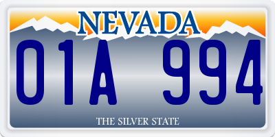 NV license plate 01A994