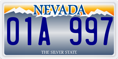 NV license plate 01A997