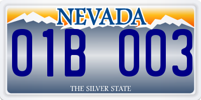 NV license plate 01B003