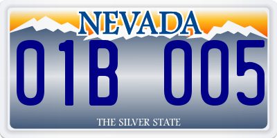 NV license plate 01B005