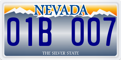 NV license plate 01B007