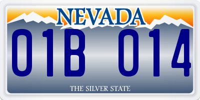 NV license plate 01B014