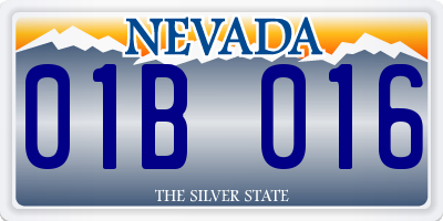 NV license plate 01B016