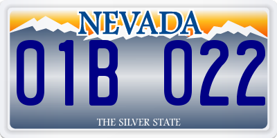 NV license plate 01B022