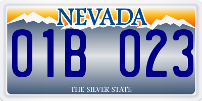 NV license plate 01B023
