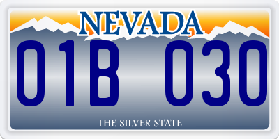 NV license plate 01B030