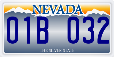 NV license plate 01B032