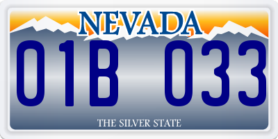 NV license plate 01B033
