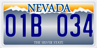 NV license plate 01B034