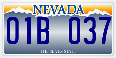 NV license plate 01B037