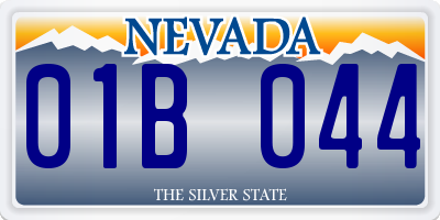 NV license plate 01B044
