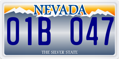 NV license plate 01B047