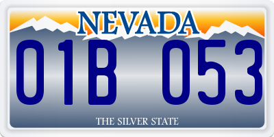 NV license plate 01B053
