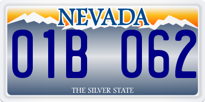 NV license plate 01B062