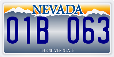 NV license plate 01B063