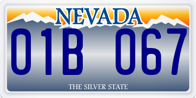 NV license plate 01B067