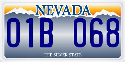 NV license plate 01B068