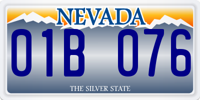 NV license plate 01B076