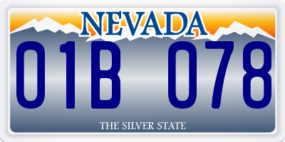 NV license plate 01B078