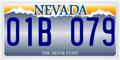 NV license plate 01B079