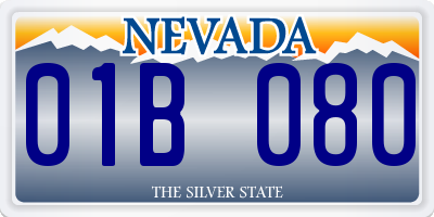NV license plate 01B080