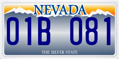 NV license plate 01B081
