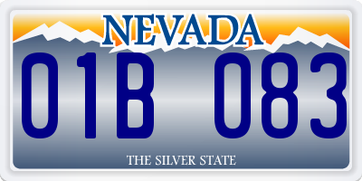 NV license plate 01B083