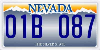 NV license plate 01B087