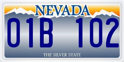 NV license plate 01B102