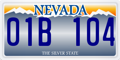 NV license plate 01B104