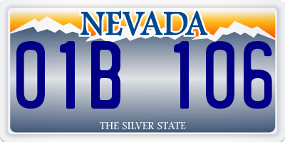 NV license plate 01B106