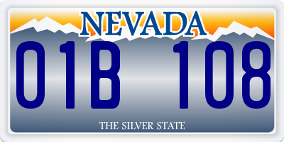 NV license plate 01B108