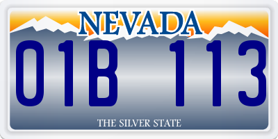 NV license plate 01B113