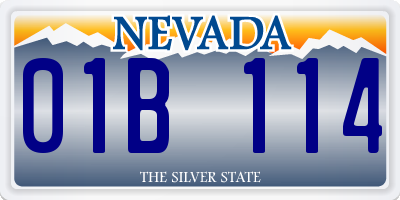 NV license plate 01B114