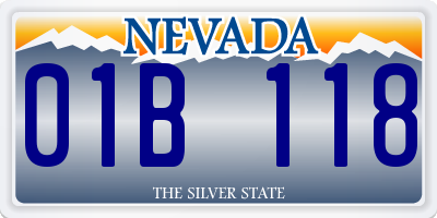 NV license plate 01B118