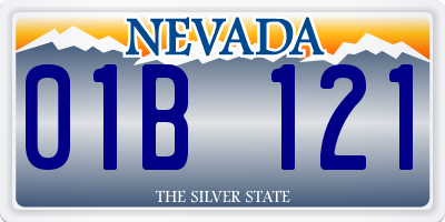 NV license plate 01B121