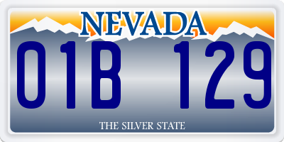 NV license plate 01B129