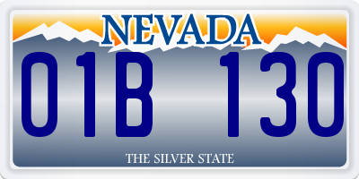NV license plate 01B130