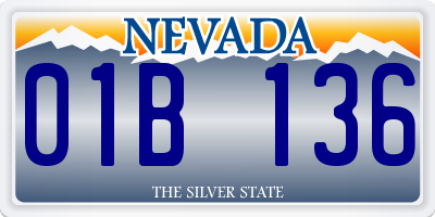 NV license plate 01B136