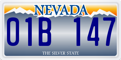 NV license plate 01B147