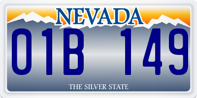 NV license plate 01B149