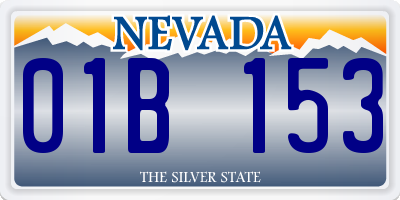 NV license plate 01B153