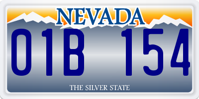 NV license plate 01B154
