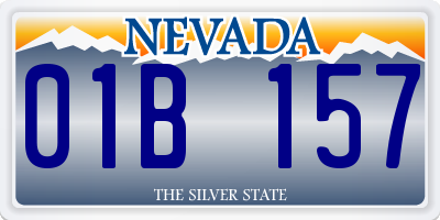 NV license plate 01B157