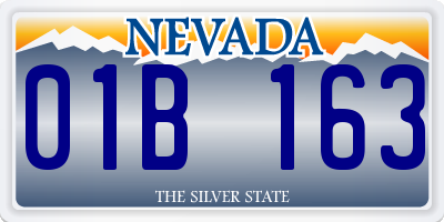 NV license plate 01B163