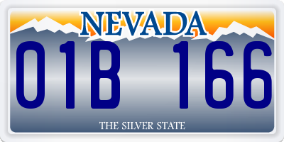 NV license plate 01B166