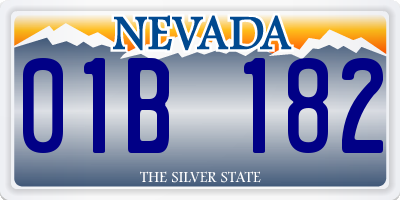 NV license plate 01B182