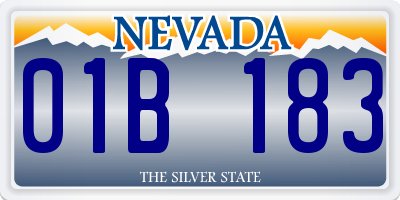 NV license plate 01B183