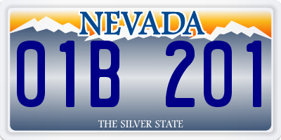NV license plate 01B201