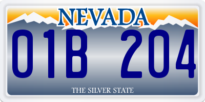 NV license plate 01B204
